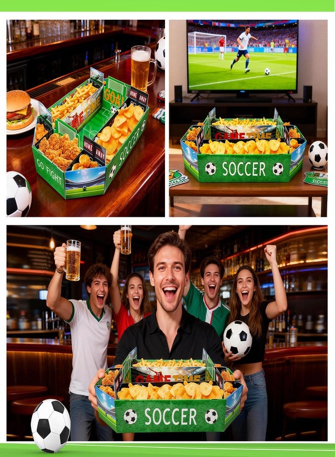 EHZYP Soccer Party Food Tray - Soccer Party Plates Tailgate, Game Day Supplies Kit with Large Snack Tray,Soccer Theme Party Decorations, for Birthday & Tailgate - Image 4