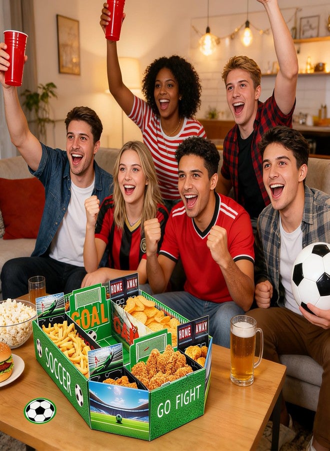 EHZYP Soccer Party Food Tray - Soccer Party Plates Tailgate, Game Day Supplies Kit with Large Snack Tray,Soccer Theme Party Decorations, for Birthday & Tailgate - Image 3