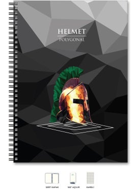 Le Color A4 Notebook Checkered 200 pages Helmet Polygonal  - Image 1