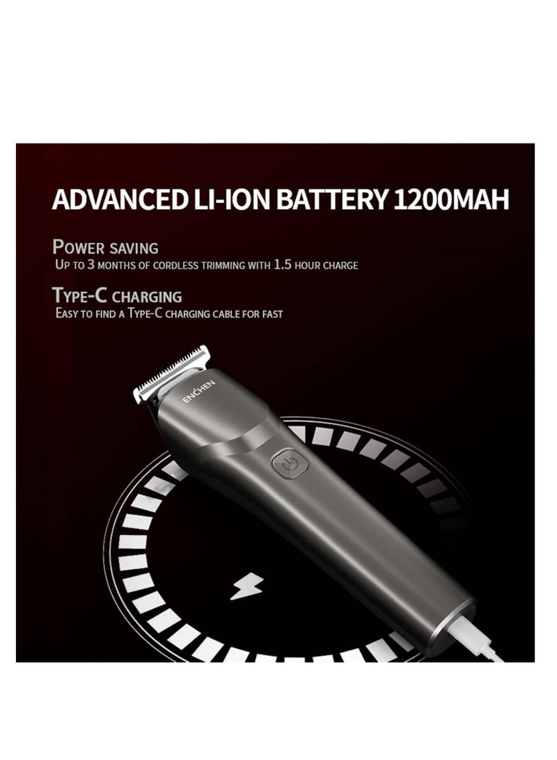 Enchen Beardo 2 Electric Multi-Functional Trimmer, 8000 RPM Speed Motor, 4 Detachable Guide Combs, Up to 12mm Guard, 1200 mAh Battery Capacity, Type-C Charging Port, Black   Beardo-2 - Image 3