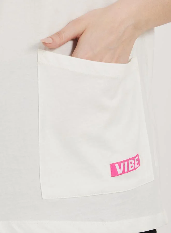 Styli Utility Pocket Detail High Neck Oversized T-Shirt