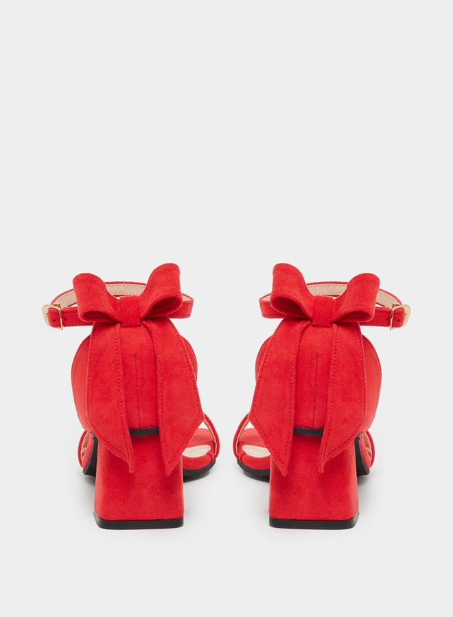 ستايلي صنادل بكعب عريض وحزام كاحل بفيونكة خلفية - Image 4