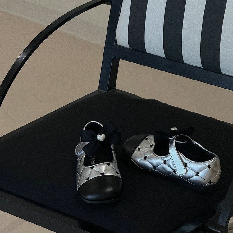 2026 Spring/Summer New Children''s Bow Princess Shoes Korean Style Soft Sole Velcro Versatile Patchwork Little Chanel Style Leather Shoes - Image 5
