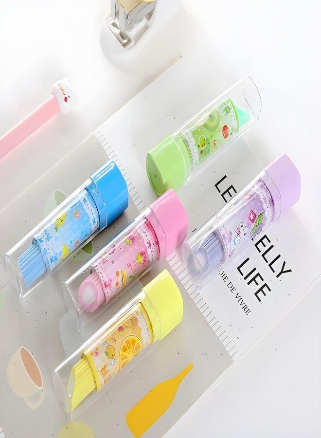 Radiance™ 12 Pcs Lipstick Shape Erasers for Kids | Non-Toxic Pencil Erasers for Girls, Cute School Stationery & Birthday Return Gift Items (Random Designs & Colors) - Image 3