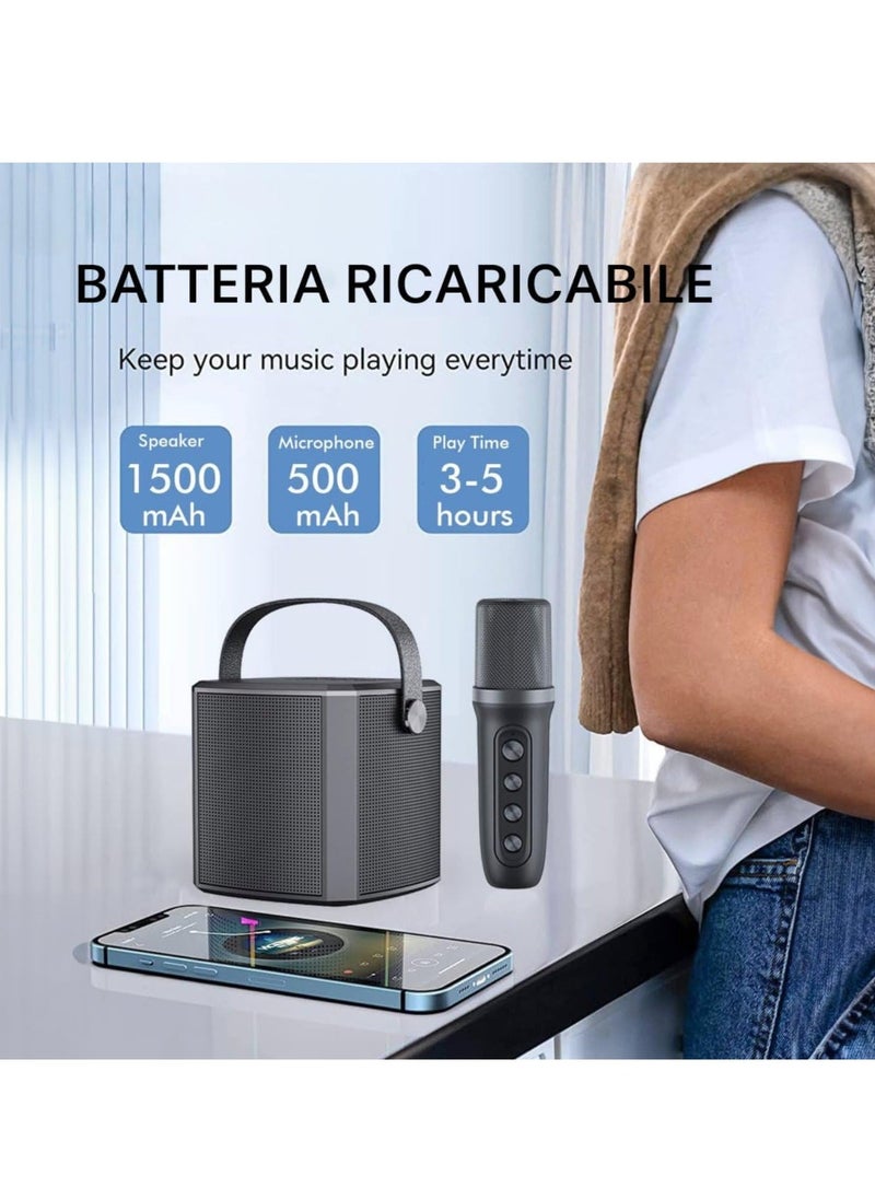 JAJEEK Portable Bluetooth Karaoke Speaker – Rechargeable Wireless Microphone, Type-C Charging, Various Voice Modes, TF Card Support, High-Quality Sound, Compact & Portable, Black - Image 4