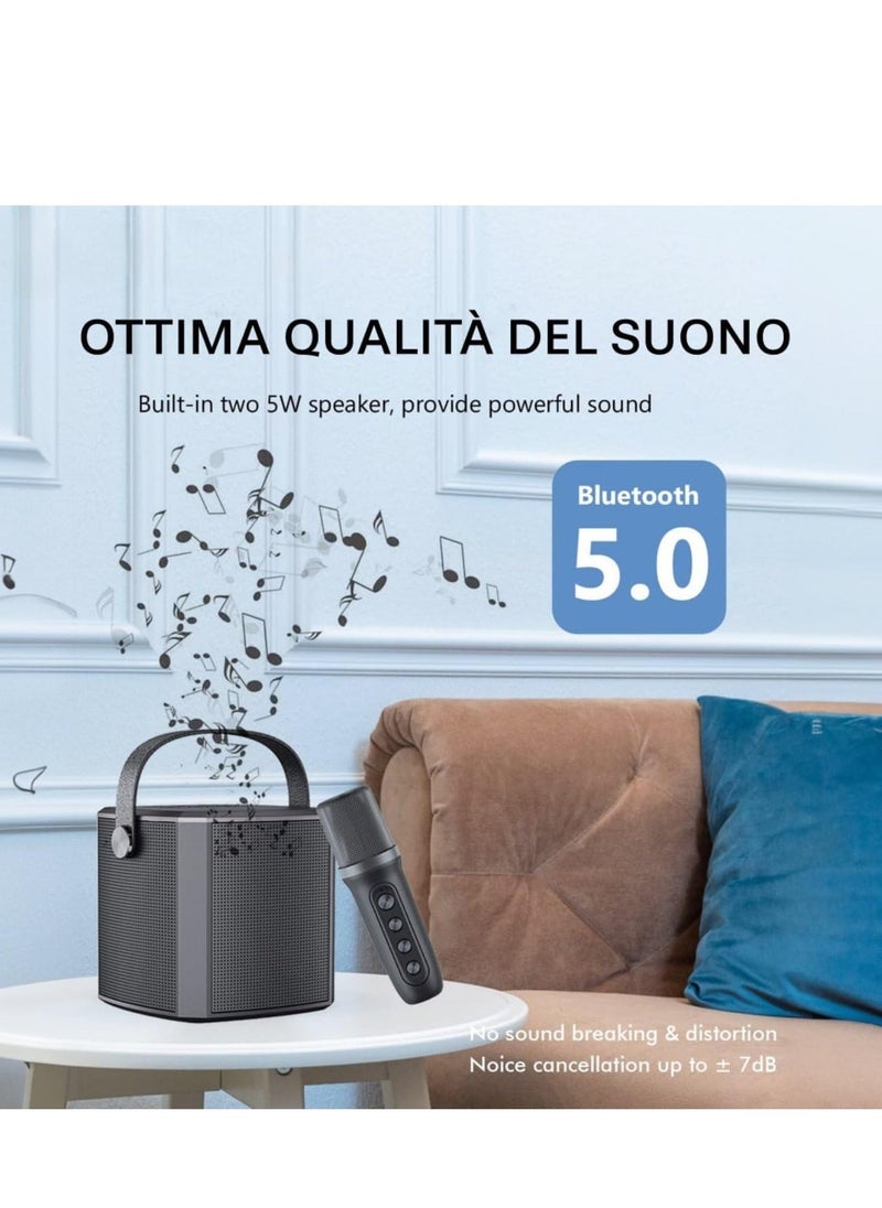 JAJEEK Portable Bluetooth Karaoke Speaker – Rechargeable Wireless Microphone, Type-C Charging, Various Voice Modes, TF Card Support, High-Quality Sound, Compact & Portable, Black - Image 3