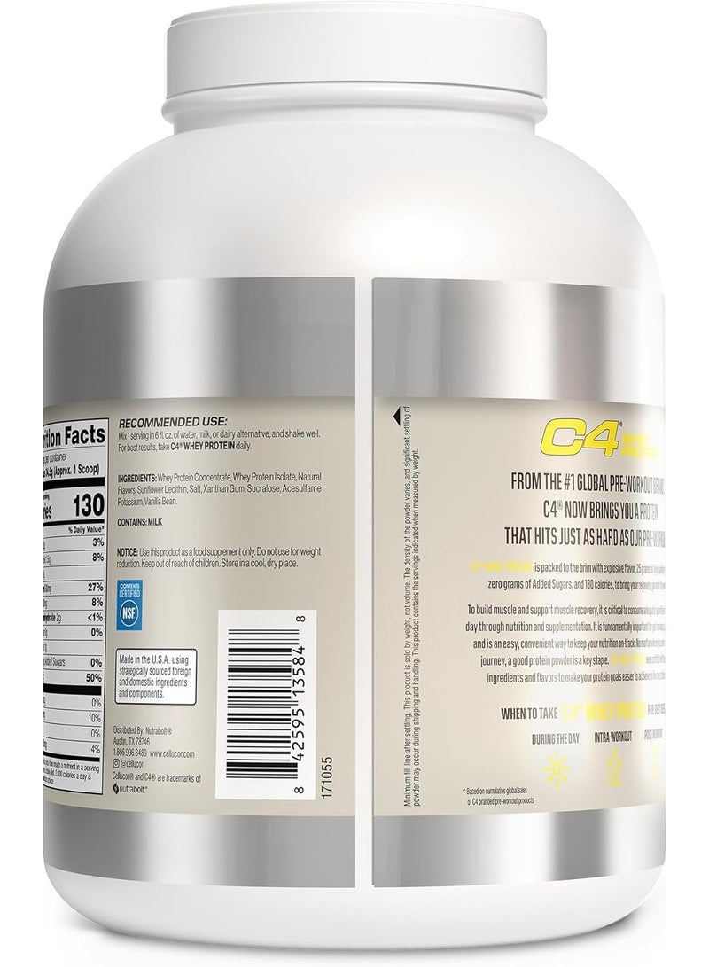 Cellucor C4 Whey Protein Powder, Vanilla Bean - 25g Protein, 0g Added Sugar, 130 Calories Per Serving, Supports Muscle Recovery, 66 Servings - Image 4