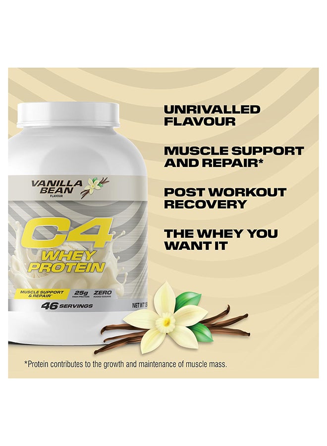 Cellucor C4 Whey Protein Powder, Vanilla Bean - 25g Protein, 0g Added Sugar, 130 Calories Per Serving, Supports Muscle Recovery, 46 Servings, 1.58 Kg - Image 4