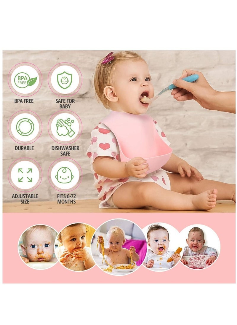 Gonice Silicone Toddler Self-Feeding Utensil Set, Pink  - Image 3