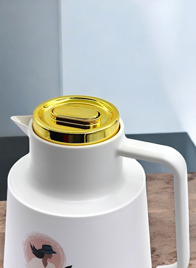 YOLO Coffee and Tea Vacuum Flask 1 Liter Urban Lady -Black Color - Image 2