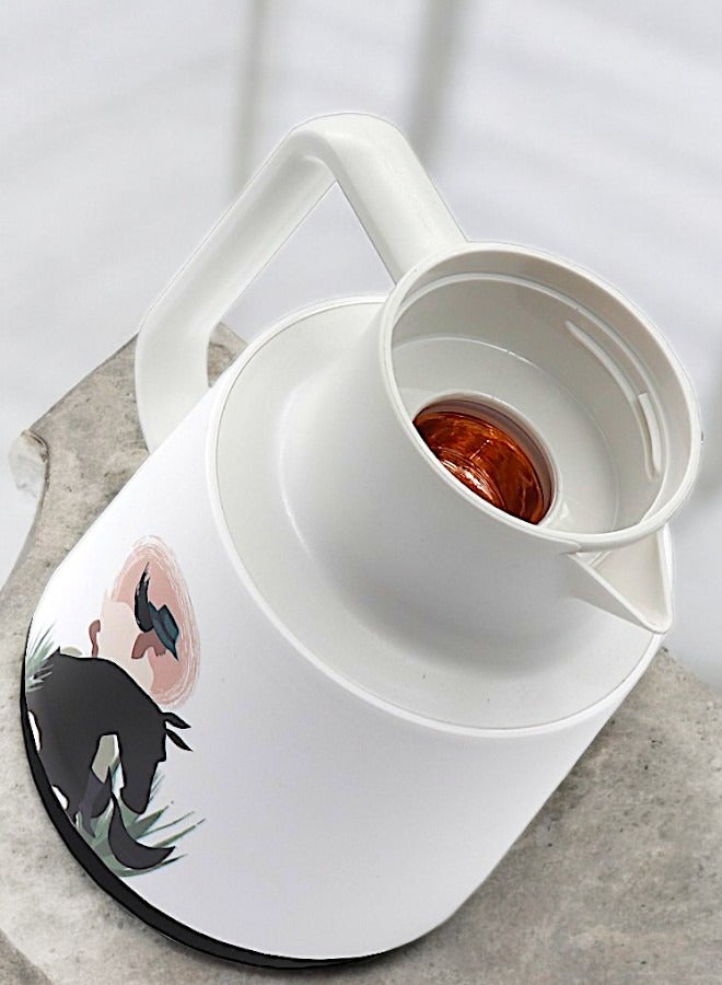 YOLO Coffee and Tea Vacuum Flask 1 Liter Urban Lady -Black Color - Image 4