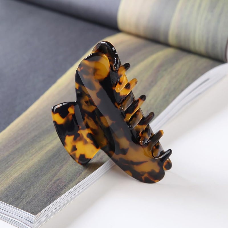Fsmiling Big Claw Hair Clips for Women Hair Jaw Clips Large Hair Claw Clamps Acetate Hair Clip 2 Pack,Tortoise/Brown - Image 5