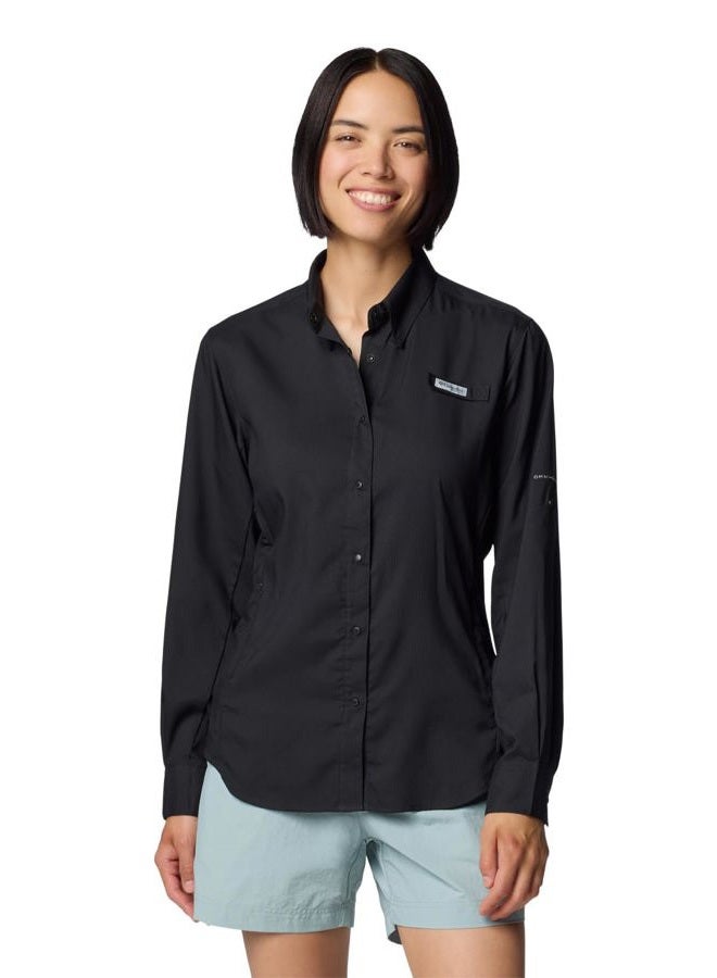 Columbia Women's Tamiami Ii Long Sleeve Shirt, Black, S - Image 1