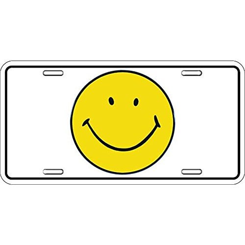 Signs 4 Fun Parody License Plate | Smiley Face | 12” x 6” Decorative License Plate | Decoration Plate for Vehicle/Wall | Man Cave Decorations | Made in The USA - Image 1