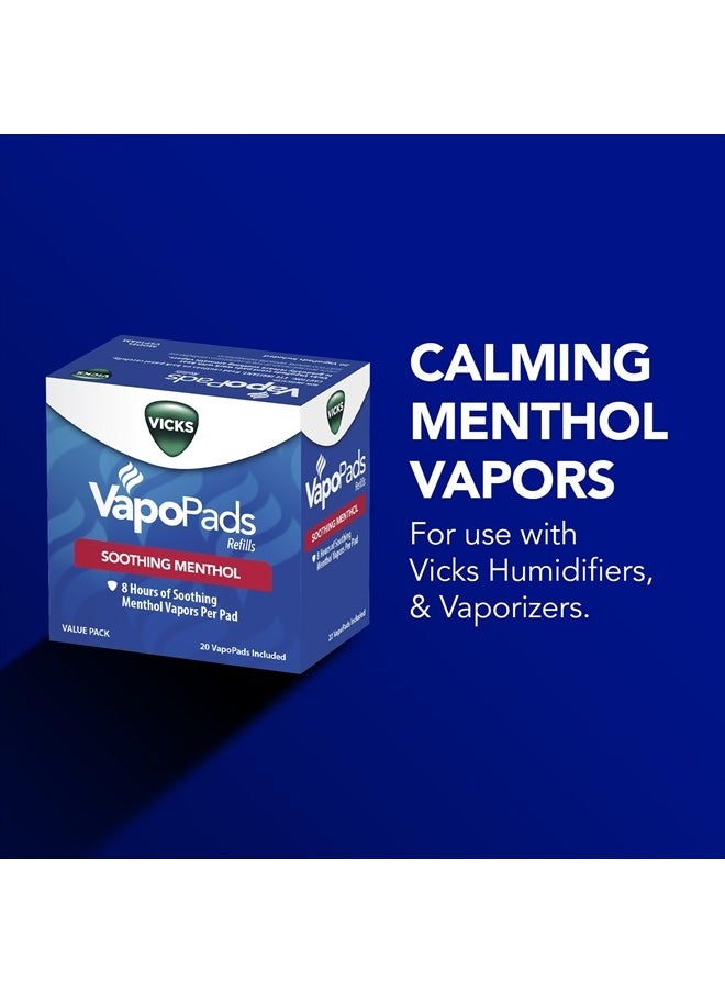 Vicks - VapoPads, 20 Count – Soothing Menthol Vapor Pads for Vicks Humidifiers, Vaporizers, Waterless Vaporizers, and Plug-Ins, VSP-19 - Image 1