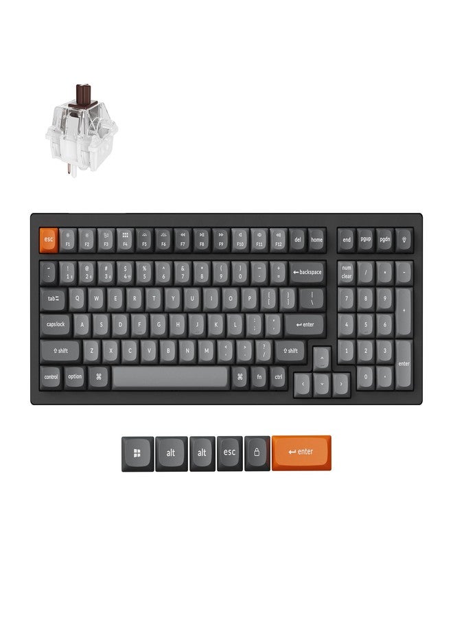 Keychron كيبورد ميكانيكي لاسلكي/سلكي Keychron K4 Max، تصميم 96% اتصال Bluetooth بتردد 2.4 GHz، مفاتيح PBT غير متألقة بإضاءة خلفية بيضاء متوافقة مع ماك ويندوز لينوكس - Image 1