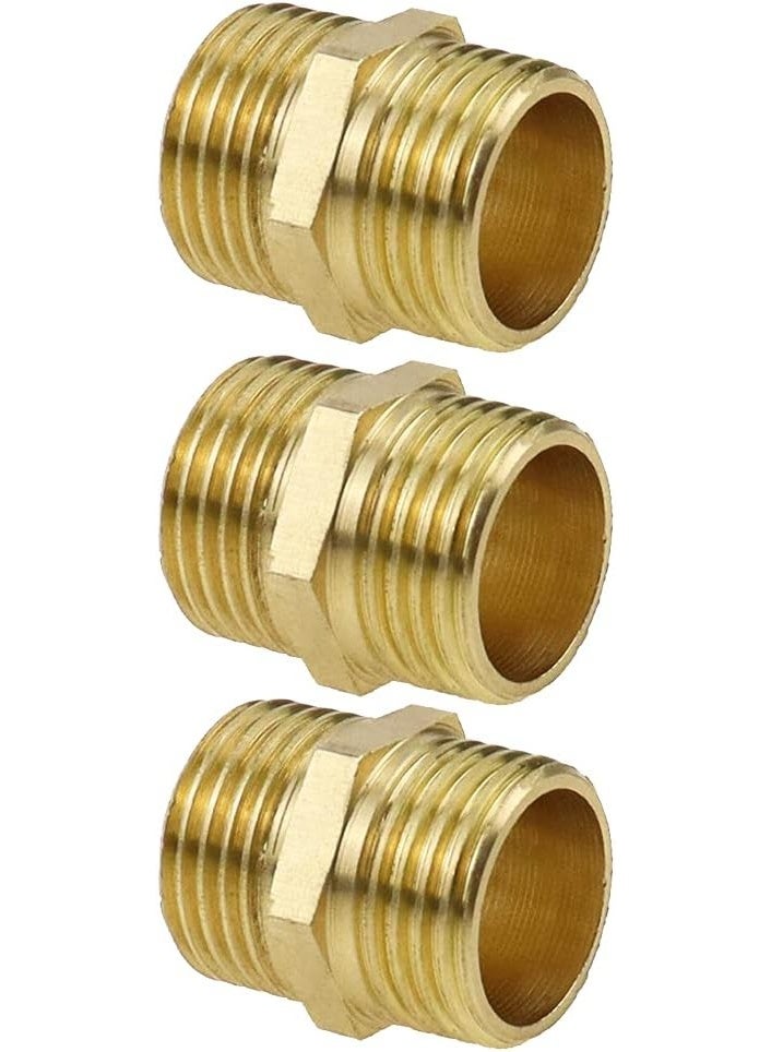 SEWAWA 1/2" Male Dual Brass Hose Fittings Kit, 3-Pack Male Threaded Fittings - Image 4