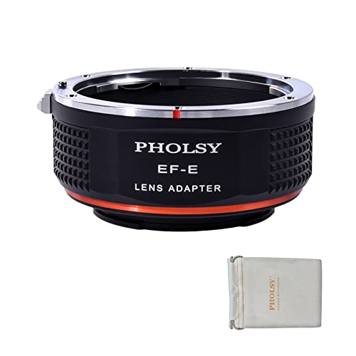 PHOLSY Manual Focus Lens Adapter Compatible with Canon EOS EF Lens to E Mount Camera Compatible with Sony a1 a9ii a7S iii/ii, a7R v/iv/iii/ii, a7 iv/iii/ii, a6600 a6500 a6400 a6300 a6000 ZV-E10 NEX - Image 1