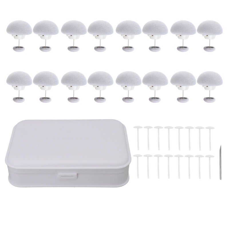 16PCS Bed Duvet Sheet Fixing Clip Mushroom Shaped Cloth Needle Plastic Quilt Fixator for Home Cushion Grey - Image 1
