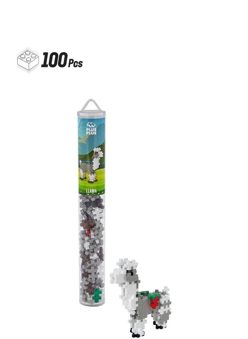 Plus-Plus 9604120 Llama Pcs Kreativ Bausteine Tube Lama Geniales Konstruktionsspielzeug 100 Teile Mehrfarbig Standard  - Image 1