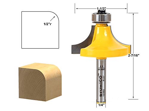 YONICO 13166q 1/2-Inch Radius Round Over Edge Forming Router Bit 1/4-Inch Shank - Image 2