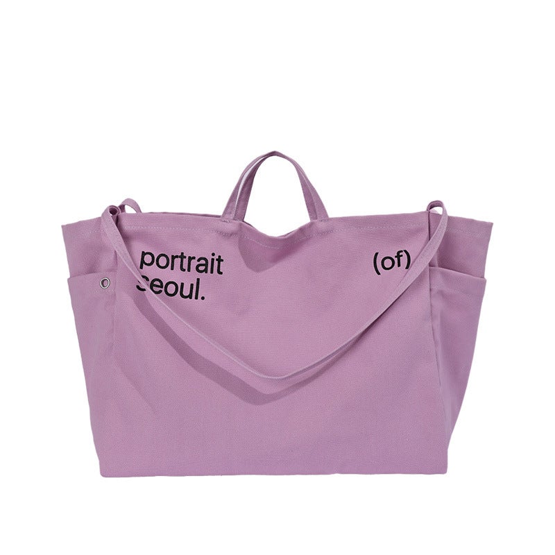 Korean Style Tote Bag 2026 Summer Minimalist Letter Print - Image 5