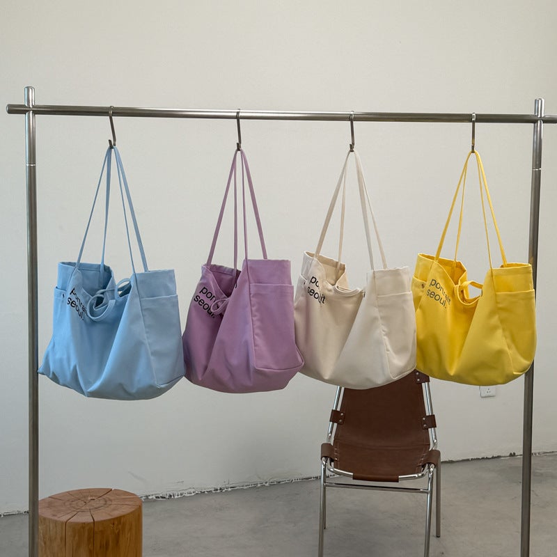 Korean Style Tote Bag 2026 Summer Minimalist Letter Print - Image 4