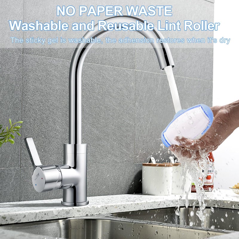 Reusable Gel Lint Roller, Washable Sticky Pet Hair Remover, Portable Mini Penguin Hair Cleaner Remover with Cover for Clothes, Pet Hair, Dust Fuzz Fur for Travel Household 2Pack - Image 2