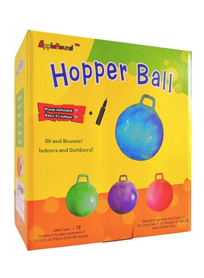 AppleRound Space Hopper Ball With Air Pump: 22In/55Cm Diameter For Ages 10 12 Hop Ball Kangaroo Bouncer Hoppity Hop Jumping Ball Sit And Bounce - Image 3