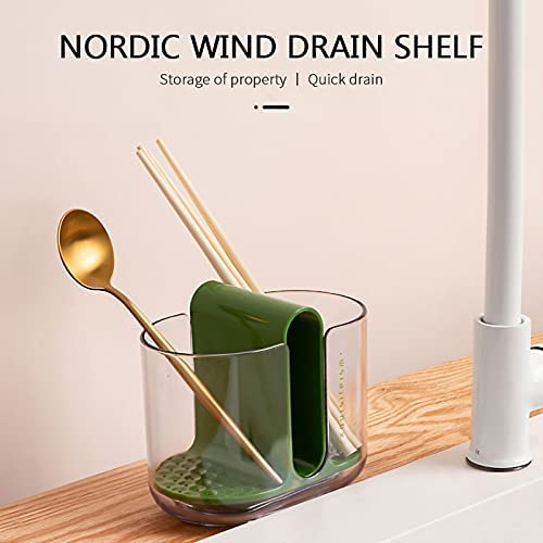 Verana Shelf Chopstick Holder Spoon Storage Rack Plastic Chopstick Holder Kitchen Tableware Chopstick Holder Drain Chopstick cage high Plastic Material Rack - Image 2