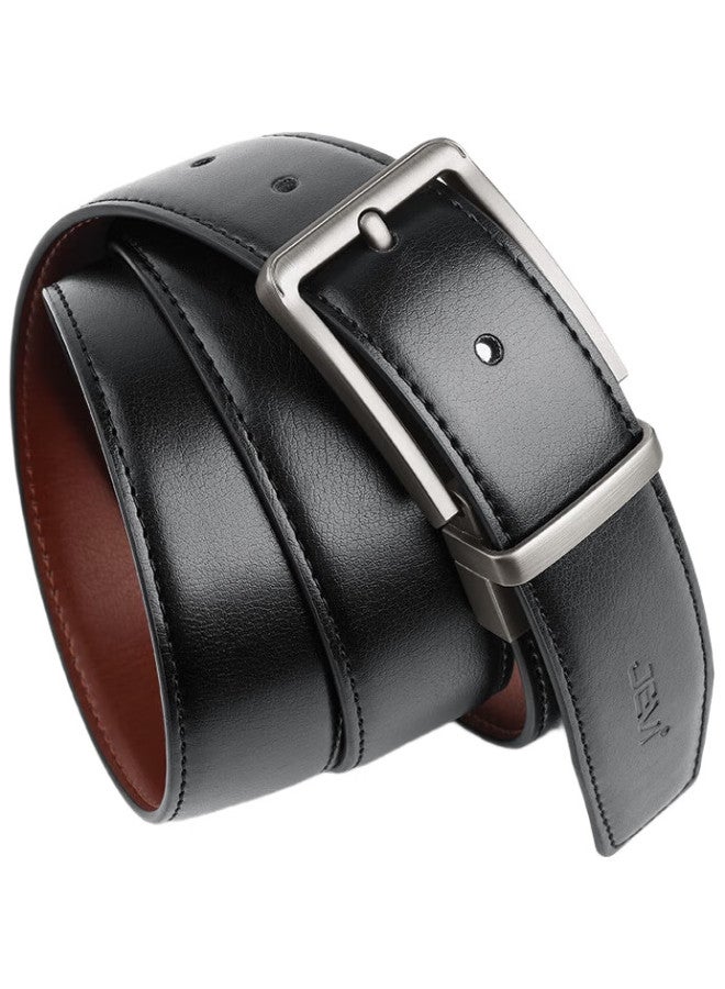 Jevi Men'S Belt, Simple And Versatile, Trendy Genuine Leather Pin Buckle, Business Cowhide Waistband, Valentine'S Day Gift - Image 2