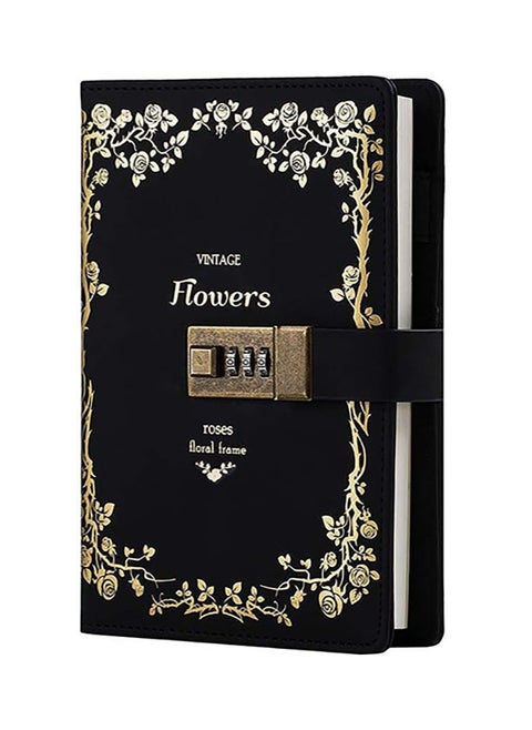 Notebook, Code Book, Leather Journal, Blank Diary Pages, Lined Journal Book -  Reusable Hardcover Journal (Color: Black)