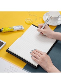 LENND Notebook, Code Book, Leather Journal, Blank Diary Pages, Lined Journal Book -  Reusable Hardcover Journal (Color: Black)  - Image 5