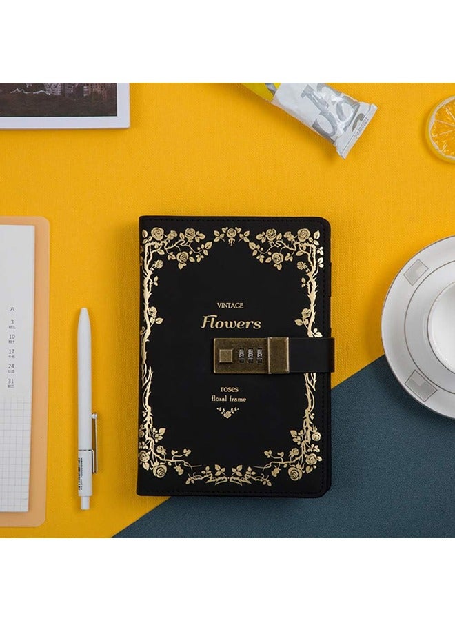 LENND Notebook, Code Book, Leather Journal, Blank Diary Pages, Lined Journal Book -  Reusable Hardcover Journal (Color: Black) - Image 4