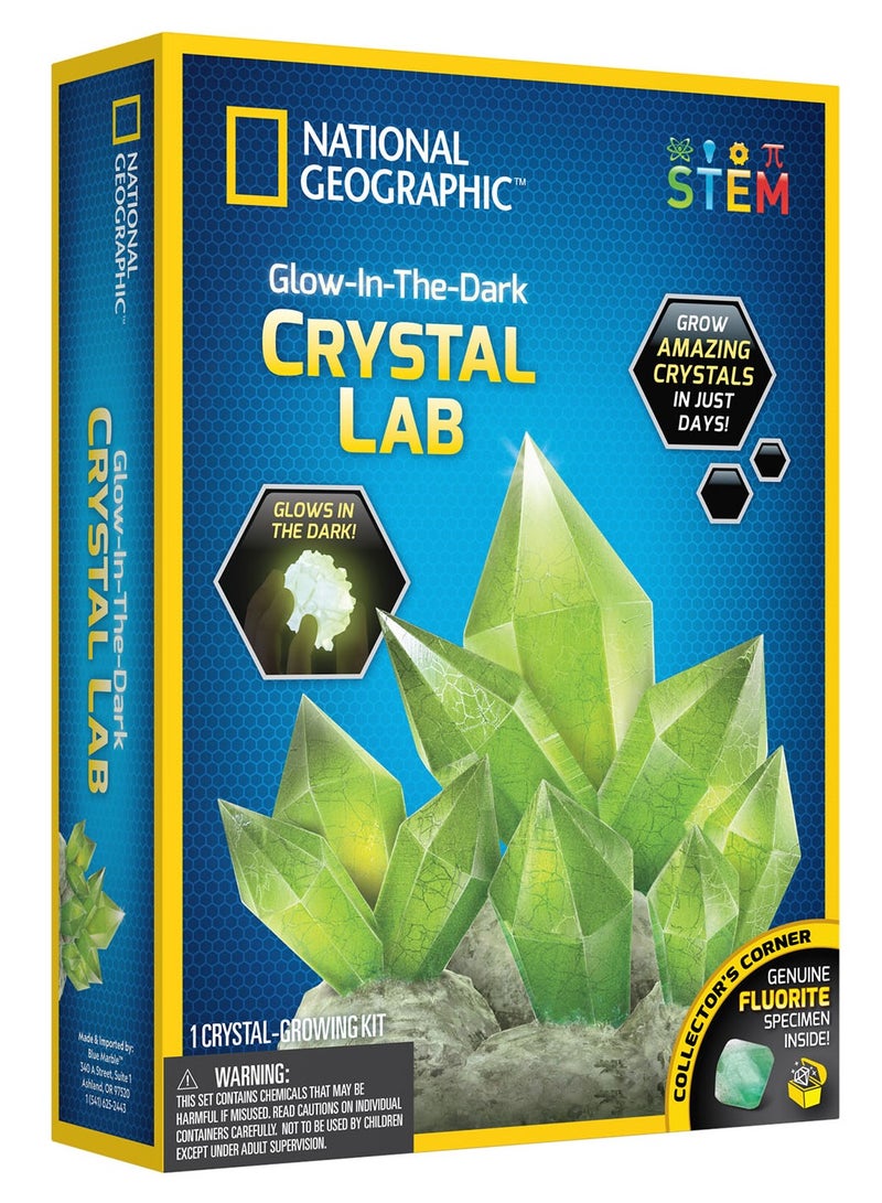 NATIONAL GEOGRAPHIC مجموعة مختبر الكريستال المتلألئ في الظلام - تجربة نمو الكريستال بنفسك، 8+ - Image 1