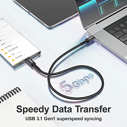 Besgoods Short USB C to USB C Cable, 1.5ft USB 3.0 Type C Charger Fast Charging 5Gbps Data Transfer Braided Cord Compatible with iPhone 17 16 15 Pro Max Galaxy S25 S24 S23 Ultra FE A16 A54-2Pack,Black - Image 3