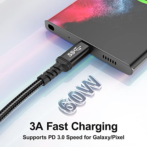 Besgoods Short USB C to USB C Cable, 1.5ft USB 3.0 Type C Charger Fast Charging 5Gbps Data Transfer Braided Cord Compatible with iPhone 17 16 15 Pro Max Galaxy S25 S24 S23 Ultra FE A16 A54-2Pack,Black - Image 2