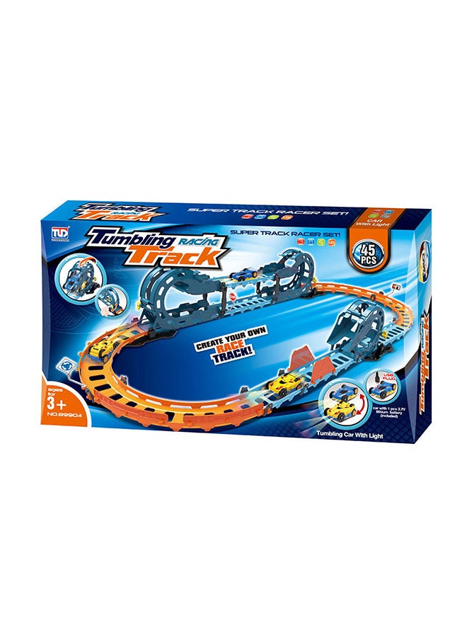 Toys Tumbling Racing Track Set 45 Pieces With Car, Perfect Gift For Car Racing Enthusiasts, For Ages 3+ Years Old 