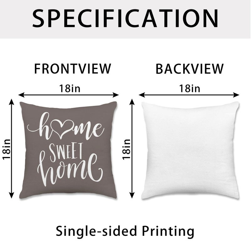 Hexagram Geometric Grey Pillow Covers 18x18 Set of 4, Decorative Outdoor Boho Modern Throw Pillow Covers, Home Sweet Home Farmhouse Cushion Case for Couch Sofa Bedroom Indoor Decor(No Insert) - Image 4