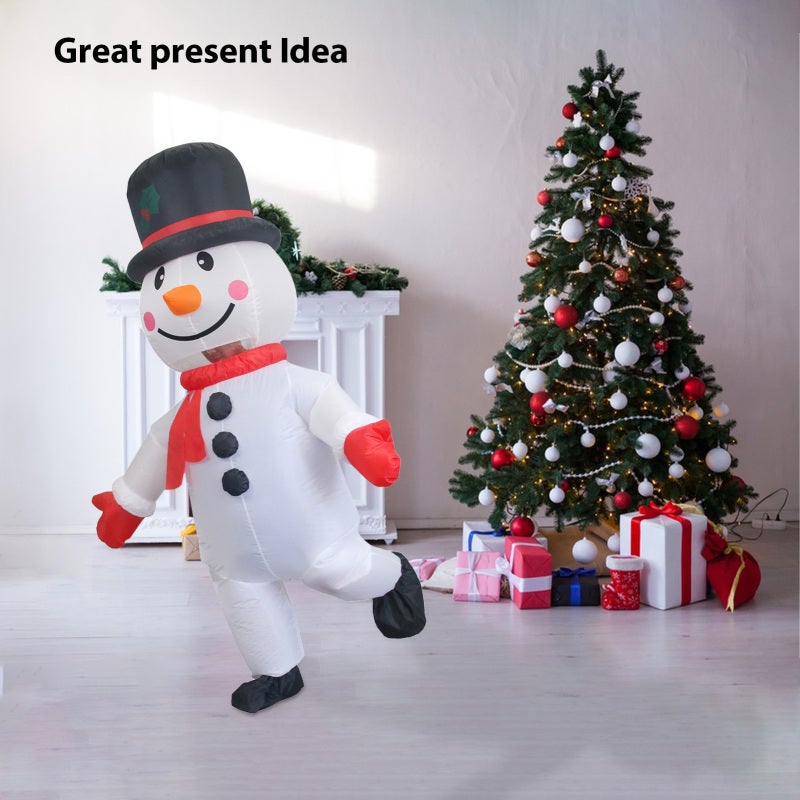 Inflatable Christmas Snowman Costume 190T Durable Fabric Fits 1.5-1.9M Adults - Oversized Design with Blower for Festive Parties - Image 5
