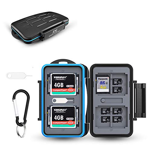 JJC 28 Slots Portable Memory Card Case Holder Storage for 8 SD SDHC SDXC Card 16 Micro SD TF Card and 4 CF Cfast Card WaterResistant Shockproof - Image 1