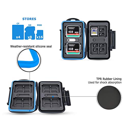 JJC 28 Slots Portable Memory Card Case Holder Storage for 8 SD SDHC SDXC Card 16 Micro SD TF Card and 4 CF Cfast Card WaterResistant Shockproof - Image 3