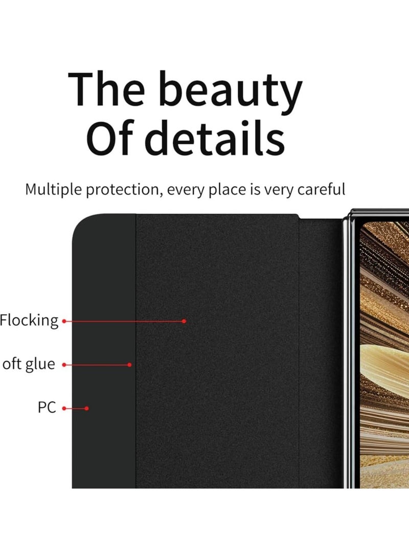general Hard Leather Case Compatible Honor Magic V5 Case with Foldable Stand and Pen Holder, Smart Window Leather Shock and Drop Protection Case - Image 5