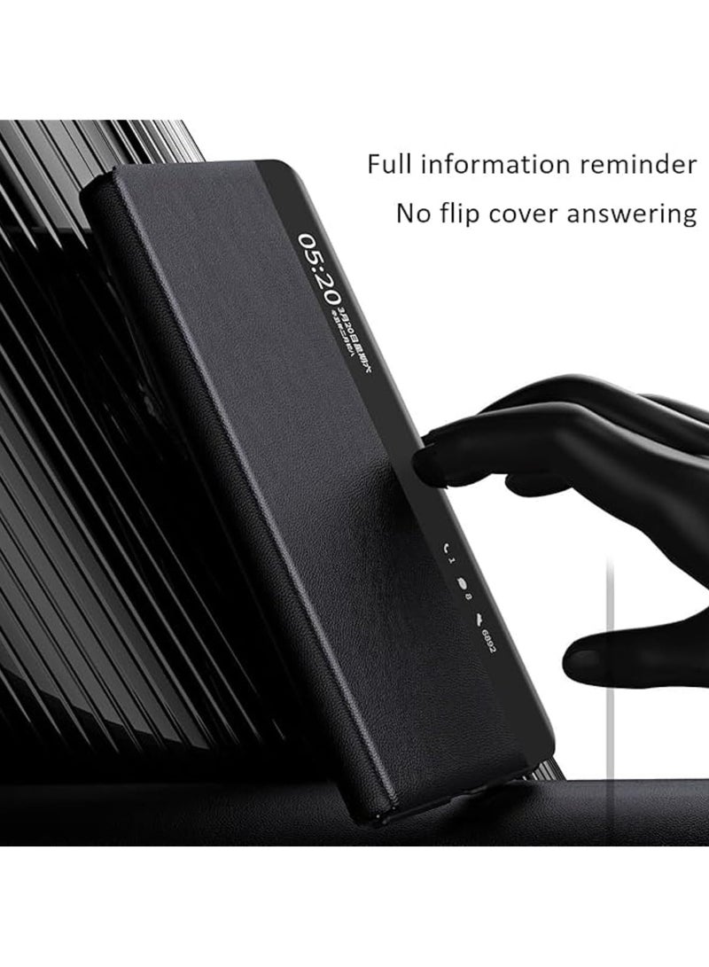 general Hard Leather Case Compatible Honor Magic V5 Case with Foldable Stand and Pen Holder, Smart Window Leather Shock and Drop Protection Case - Image 2