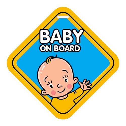 Goelite Baby on Board Car Sign, Window Safety Decal for Sleeping Child, Vehicle Sticker - Image 1