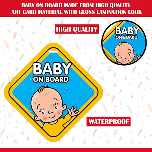 Goelite Baby on Board Car Sign, Window Safety Decal for Sleeping Child, Vehicle Sticker - Image 5