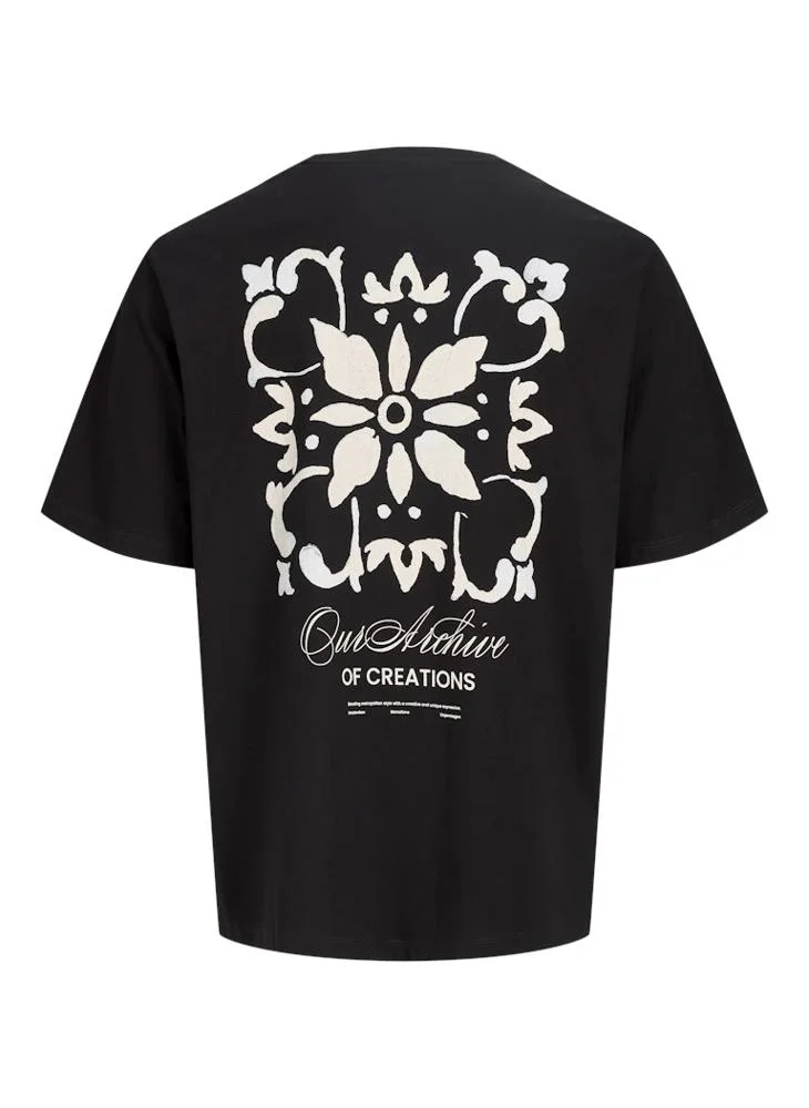 JACK & JONES Black JJART Print Loose fit T-shirt for Men | Best Price UAE