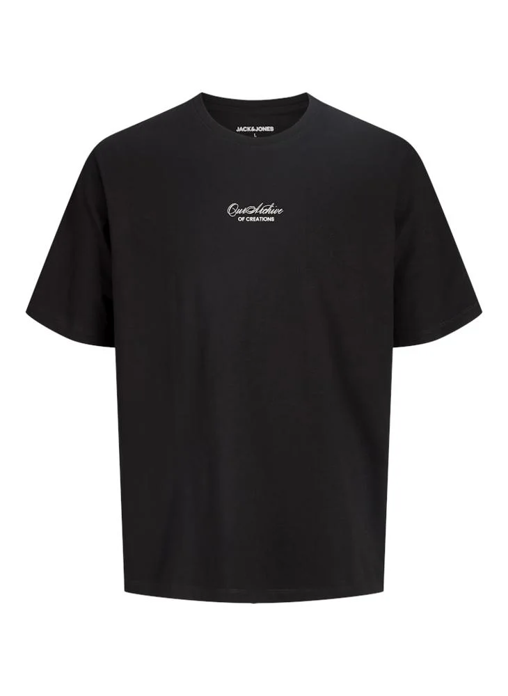 JACK & JONES Black JJART Print Loose fit T-shirt for Men | Best Price UAE