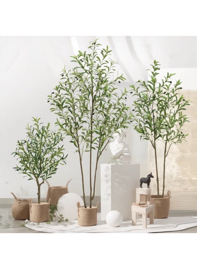 Imitation of real and fake green plants 160cm, decoration of olive trees, indoor potted plants, large floor to ceiling high-end, light luxury living room, fake trees, biomimetic plants - Image 3