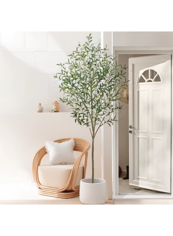 Imitation of real and fake green plants 160cm, decoration of olive trees, indoor potted plants, large floor to ceiling high-end, light luxury living room, fake trees, biomimetic plants - Image 4